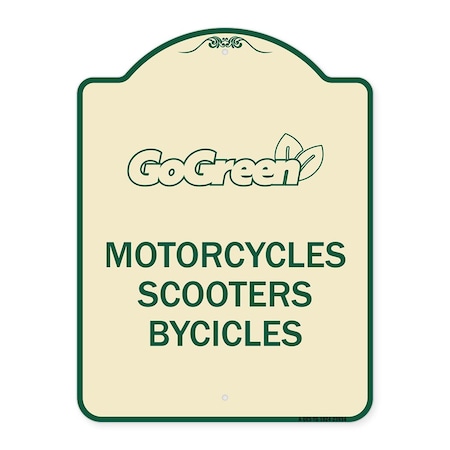 Go Green Go Green Motorcycles Scooters Bicycles Heavy-Gauge Aluminum Architectural Sign